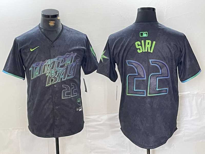 Men%27s Tampa Bay Rays #22 Jose Siri Number Charcoal 2024 City Connect Limited Stitched Jersey->tampa bay rays->MLB Jersey